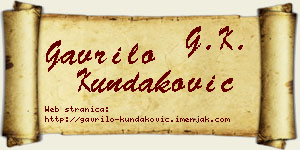 Gavrilo Kundaković vizit kartica
